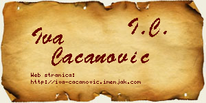 Iva Cacanović vizit kartica
